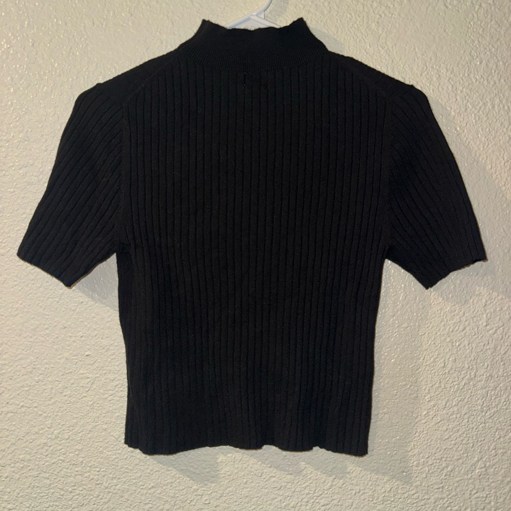 a new day Black Short Sleeve Ribbed Top - Picture 2 of 2